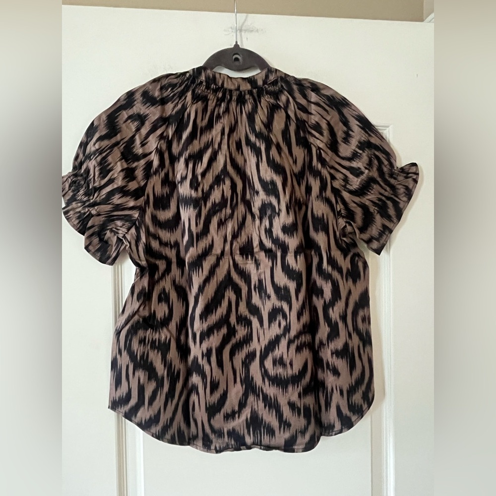 Wit & Wisdom Brown/Black Patterned Women's Top Size XS - Picture 8 of 15